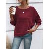 Pulover de damă Toamnă/Iarnă Hanorac casual Top de damă Culoare uni Mânecă lungă Gât rotund Tricou pulover patchwork