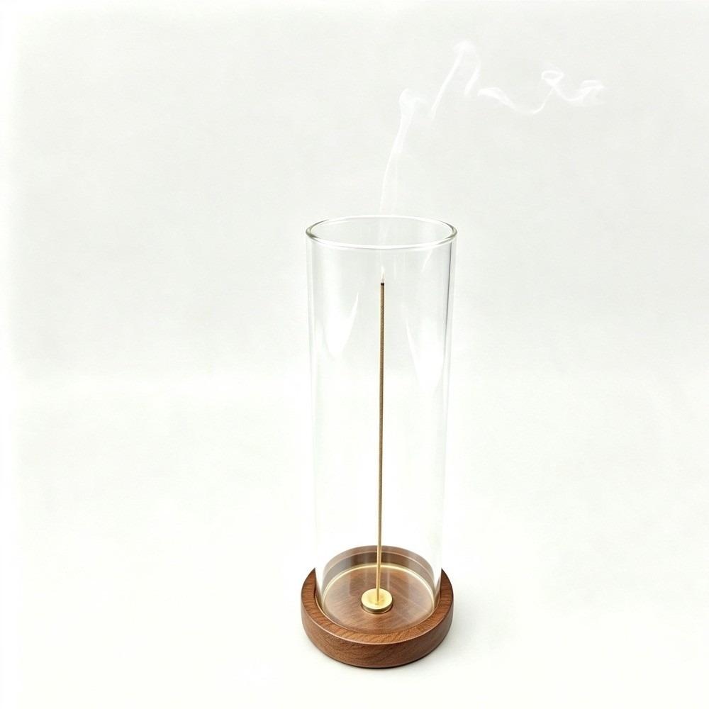 Transparent Glass Incense Holder Zen Style Anti-Ash Flying Incense Burner Ash Catcher Yoga
