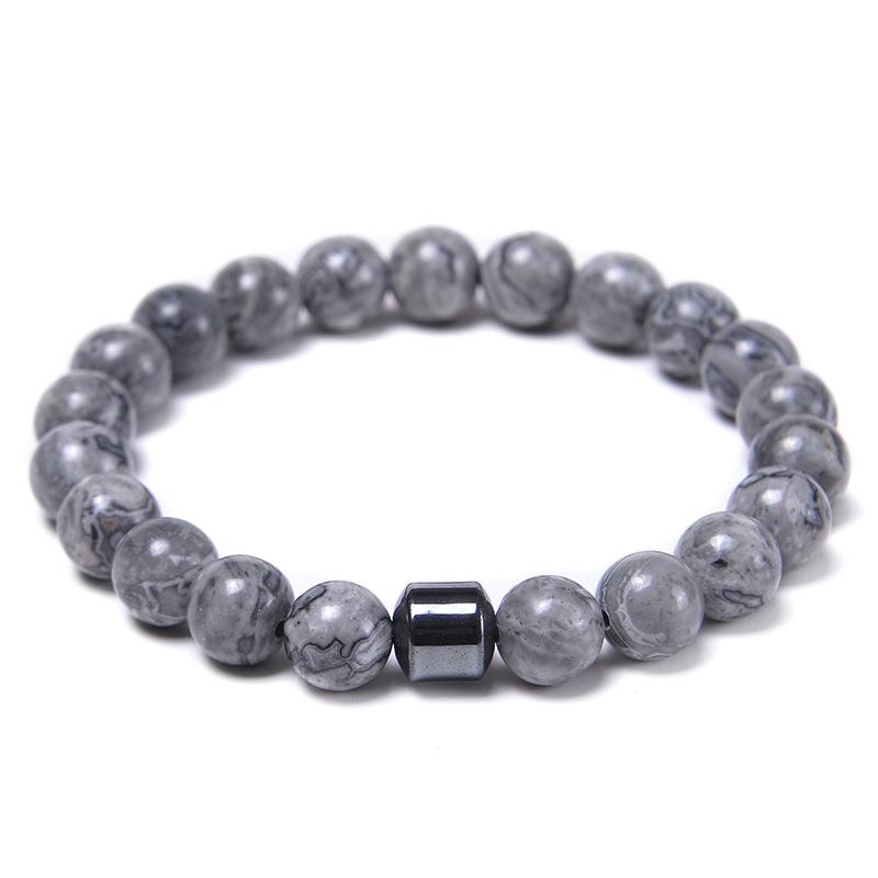 Natural Obsidian Stone Bracelet Magnetic Anxiety Relief Healthy Women Men Smoking Cessation Weight Loss Black Beads Bracelets
