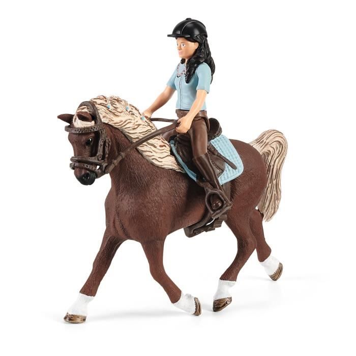 Box de lavage pour chevaux Emily et Luna, coffret schleich avec 19 éléments inclus dont 1 cheval schleich, coffret figurines écurie