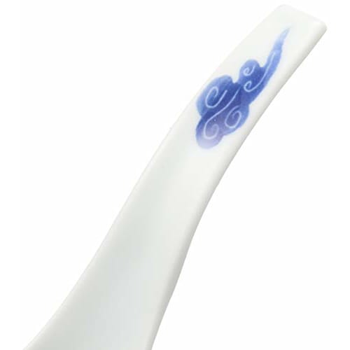 Arita Ware Denpeigama "Ultimate Renge" Ramen Spoon, Old-dyed Cloud Pattern, Approx. 16cm Diameter, Lotus Flower Design, Ceramic, Dishwasher Safe, Made