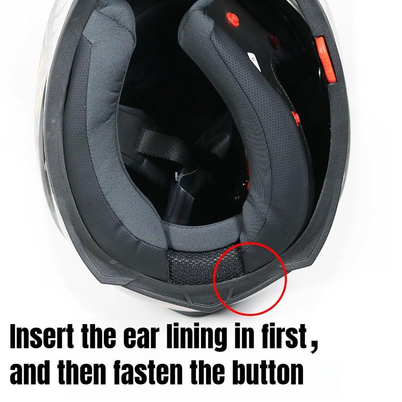 Univerzální polstrování uší pro motocyklové helmy pro JIEKAI 902/310 ORZ 991/966 AIS 611/805 Vnitřní polstrování hlavy S-XXXL Pohodlné přizpůsobení