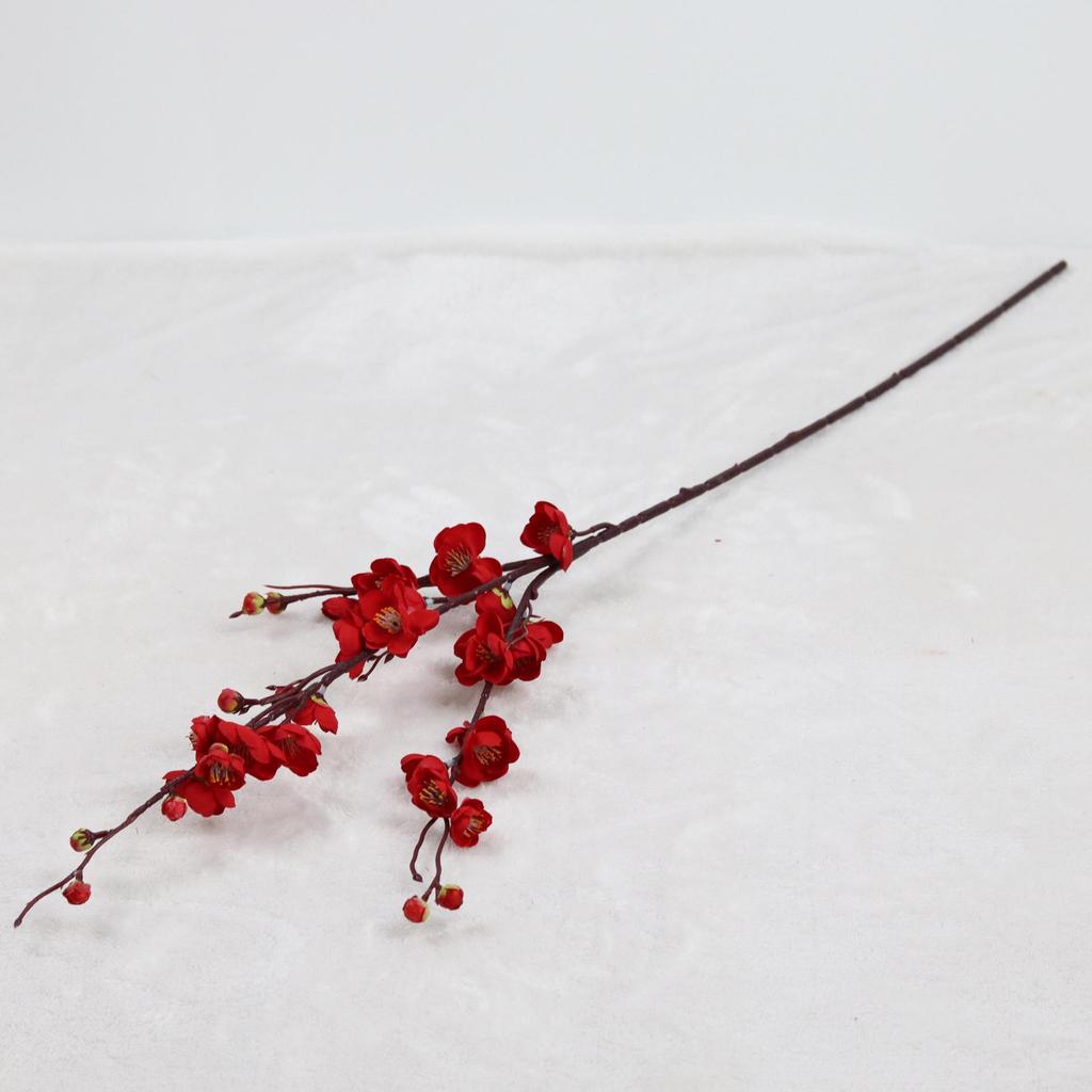 Artificial Red Plum and Peach Blossom Bouquet for Indoor Home Decoration