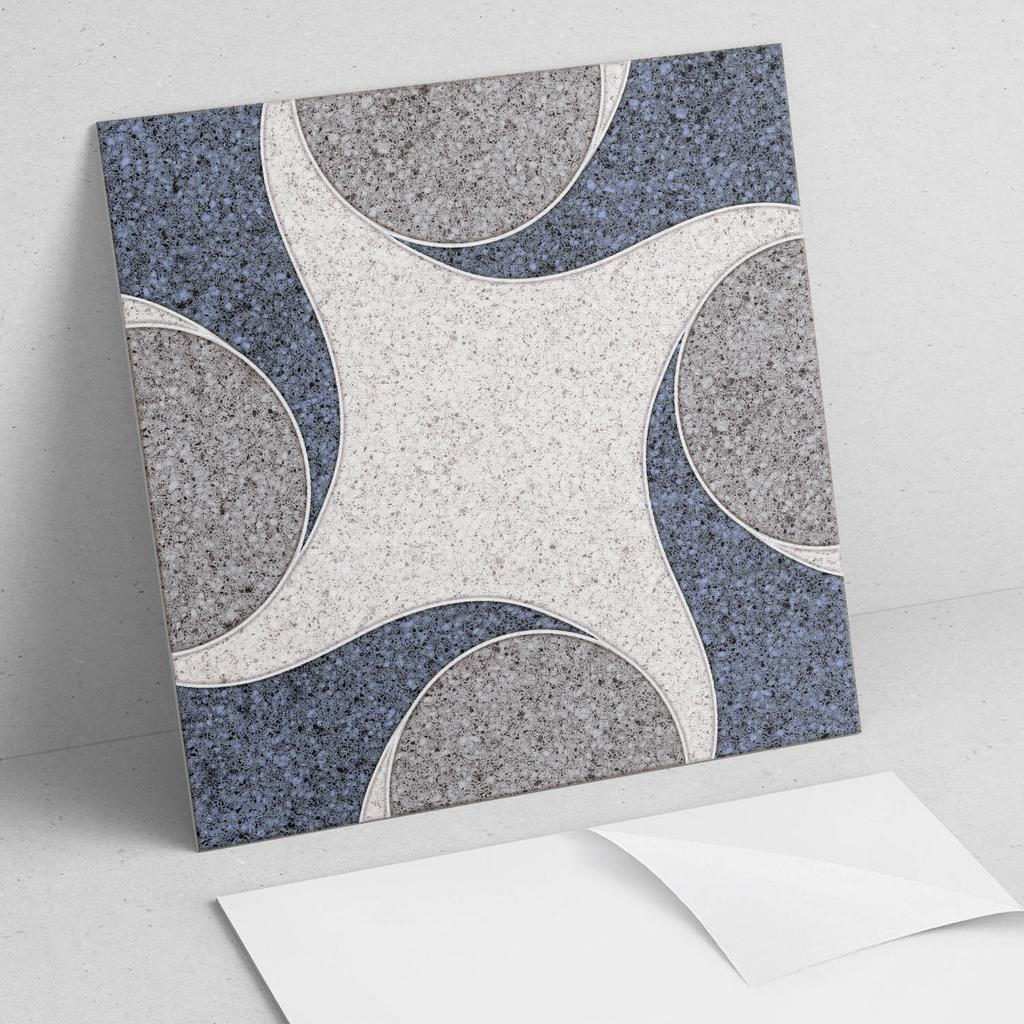 Easy Installation Vinyl Tile Set Abstract Mosaic Pattern 20x20x20 Cm