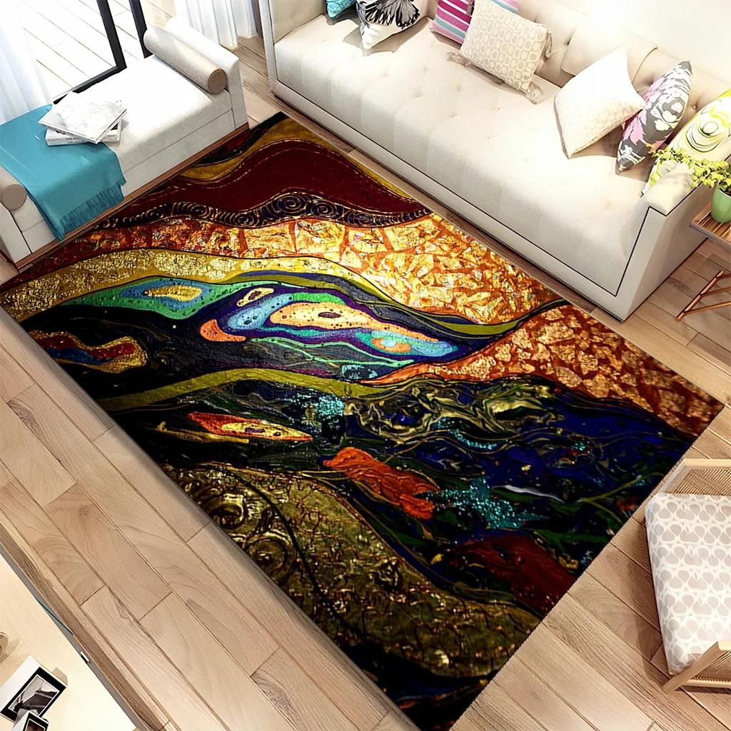 Colour Gold Nordic Marble Splendid Area Rug Large Carpet Marbling Rugs for Home Living Room Bedroom Decor Door Mat Floor Mats