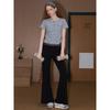 Coolhut Lace Splicing Draped Flared Black Slim-Fit Versatile New Fashion Slimming Women's Casual Pants