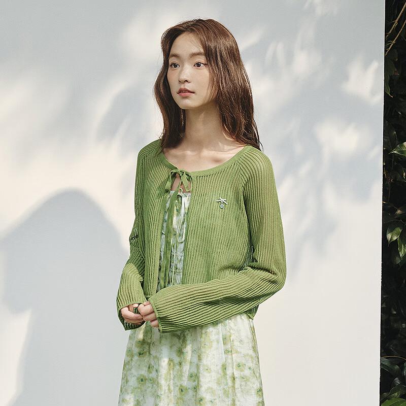 Ledin Women's Hollow-out Knit Cardigan with Front Tie