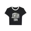 Round Neck Fashion Versatile Color Block Short Sleeve T-Shirt Women Tops Black HJ0197010