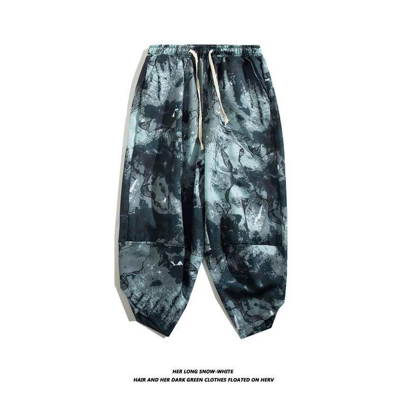 

Men s Summer Beach Shorts, Thai Style Carrot Fit, Chinese-Inspired Trendy Brand, Plus Size, Loose Casual Pants XXL