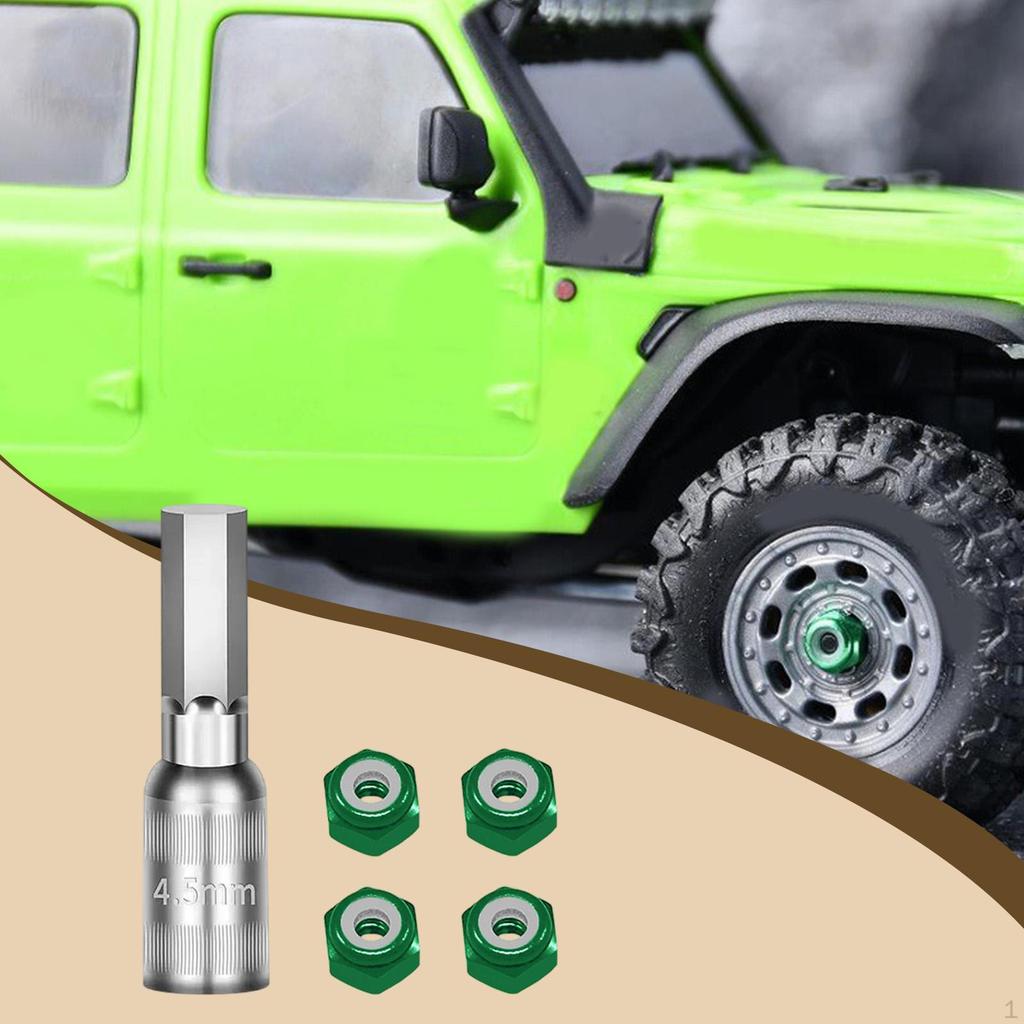 4 Pieces 1/30 Wheel Nuts RC Car Accessories Easy Installation for Crawler Nut Tool