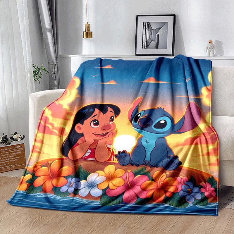 1pc Stitch Printing Blanket - Soft, All-Season Throw for Living Room, Bedroom,Travel