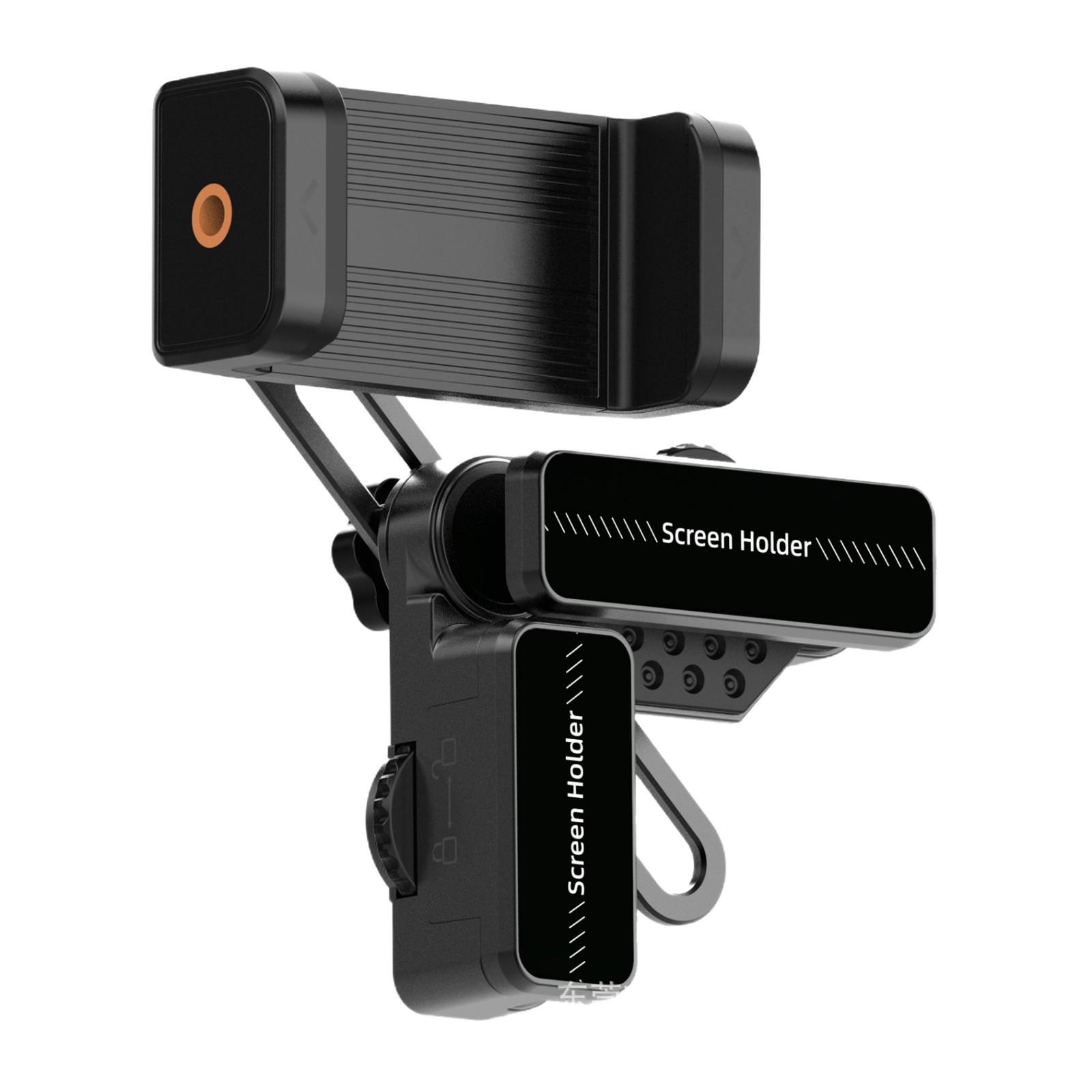 Aluminum Alloy Car Phone Holder for Display Screens - Gravity Mount for New Energy Vehicles Single Phone Clip