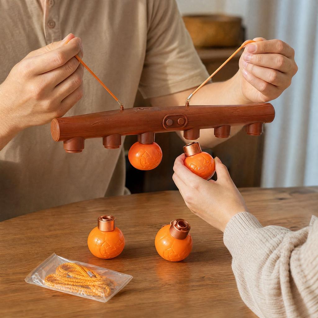 Pumpkin-Shaped Quick Reaction Catch Stick for Kids and Adults, Fun Party Toy