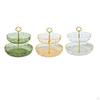 Cake Stand 2 Tier Fruit Snack Plates Dessert Rack with Handle Pastry Holder Serving Tray for Home