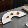 Creative Pure White Irregular Ceramic Dining Plate Restaurant Sushi Plate Dessert Dish Pasta Plate Molecular Cuisine Specialty T