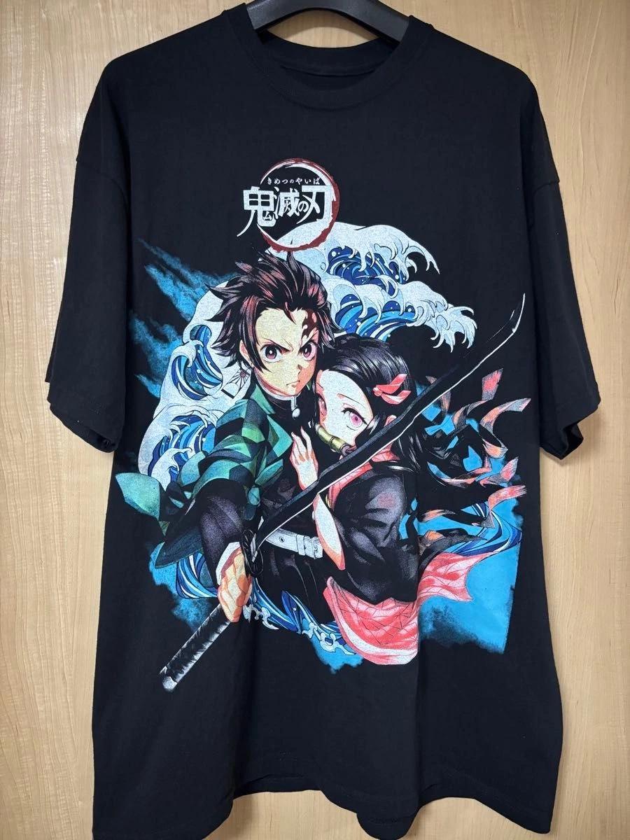 Demon Slayer Tanjiro Kamado Nezuko T-Shirt XL Black Anime Graphic S