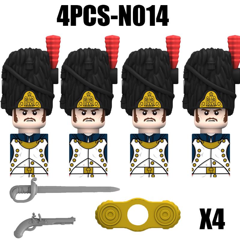 MOC Средневековая армия Наполеоновская война Солдат Фигурки Строительные блоки Замок Страж Рыцарь Пехота Армия Мечи Оружие Кирпичи Игрушки