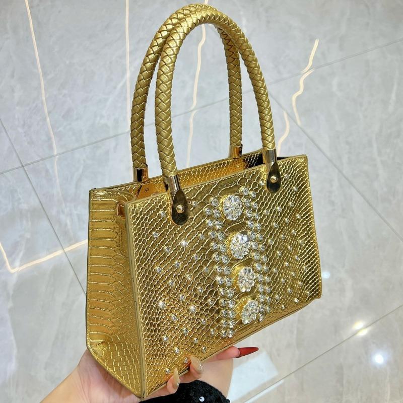Lightweight Single-shoulder Bag, Crossbody Bag, Evening Bag, Studded with Diamonds, High-end, Large-capacity Handbag