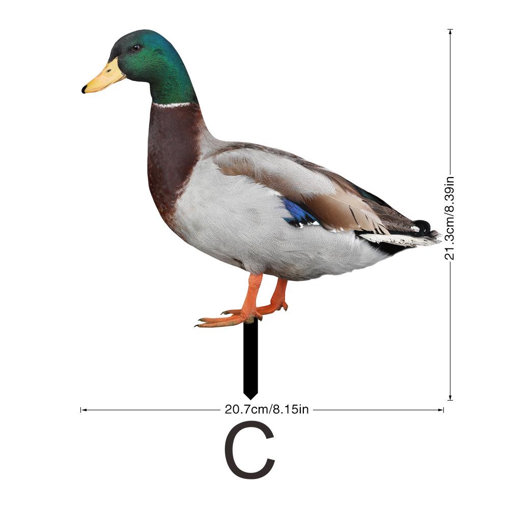 YKLU069-256 3D Rooster, Hen, Duck & Pig Outdoor Garden Decoration Plug