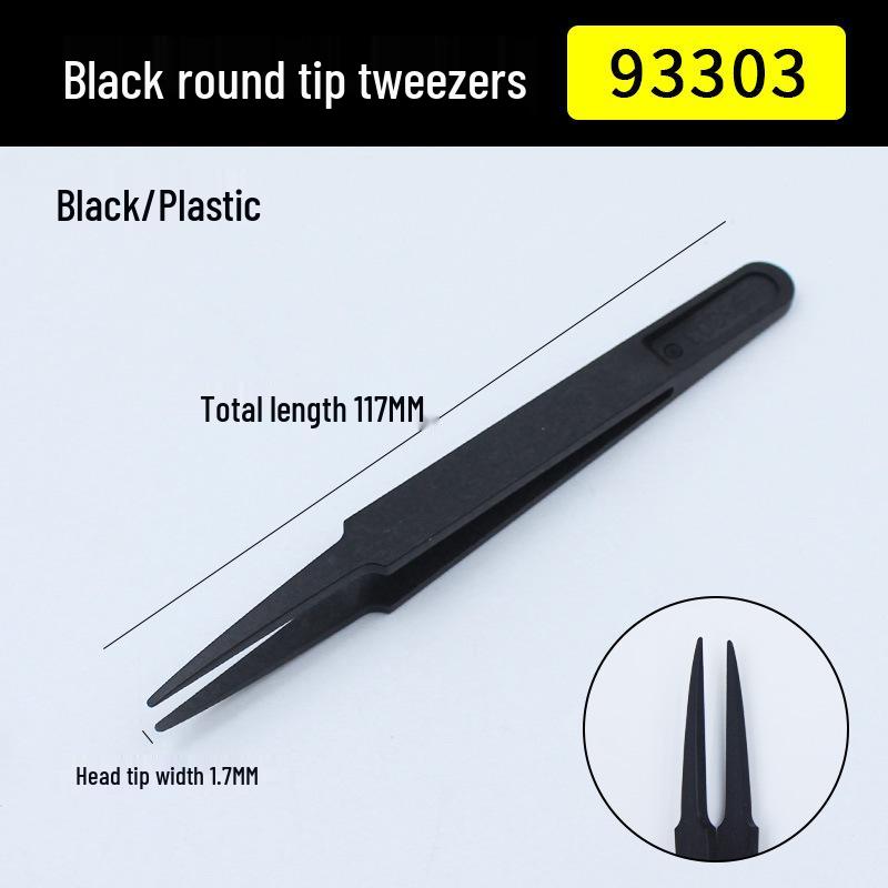 Insulated Anti-static Black Nylon Tweezers for Electronics Repair