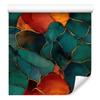 Sea Ink, Turquoise and Red Wallpaper for Living Room and Bedroom 50x1000