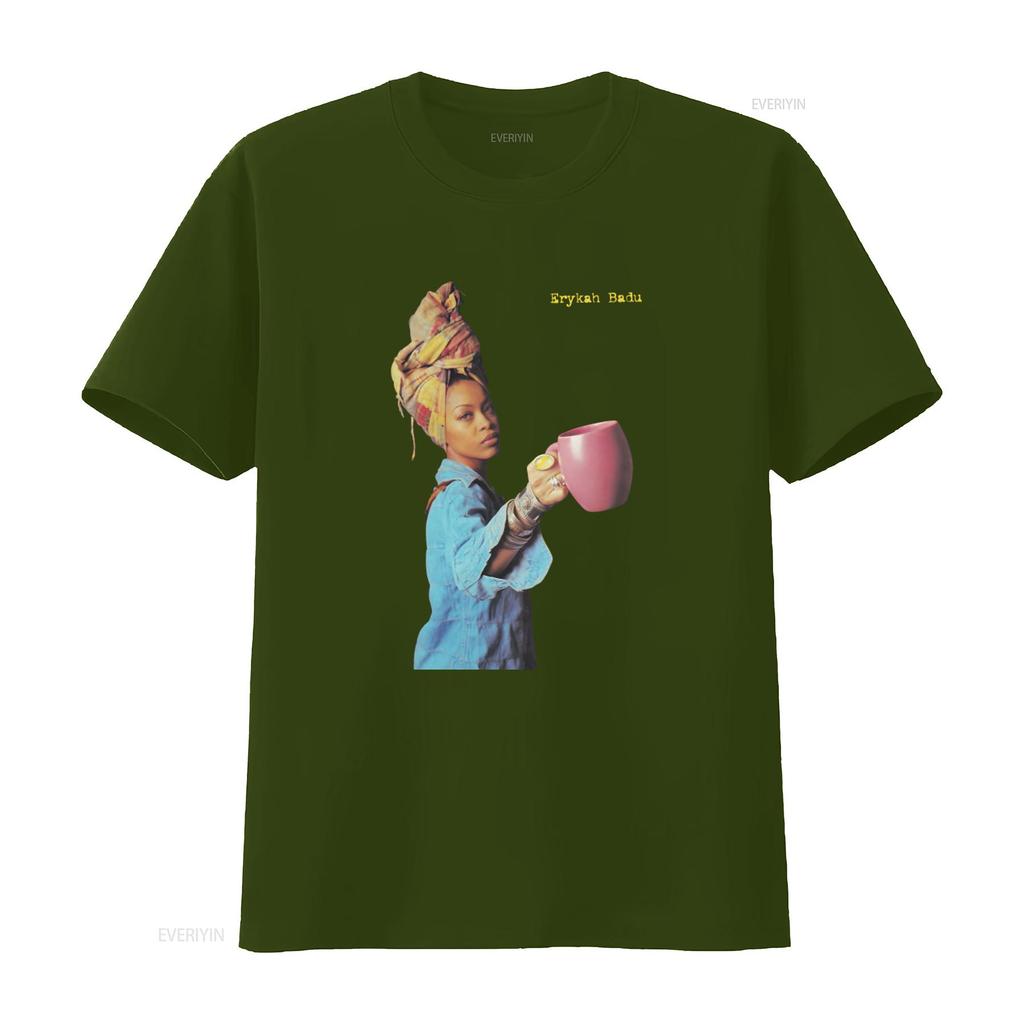 T-shirt Erykah Badu Stile Retrò Design Ispirato all'Album Unfollow Me vintage Lavata Elastica Traspirante abbigliamento firmato