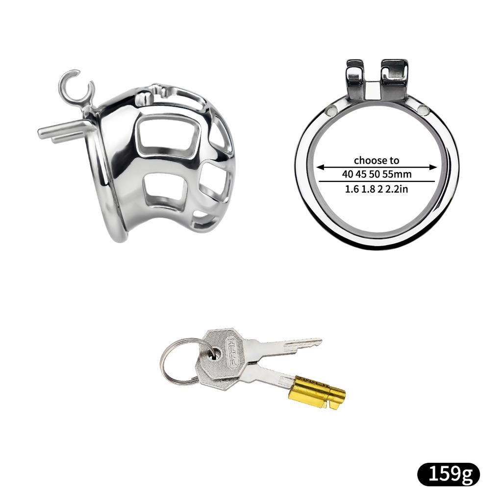 LEZEE Hollow Out Cock Cages Male Chastity Cage With Urethral Hole Metal Penis Lock Bondage Chastity Lock Sex Toys For Men