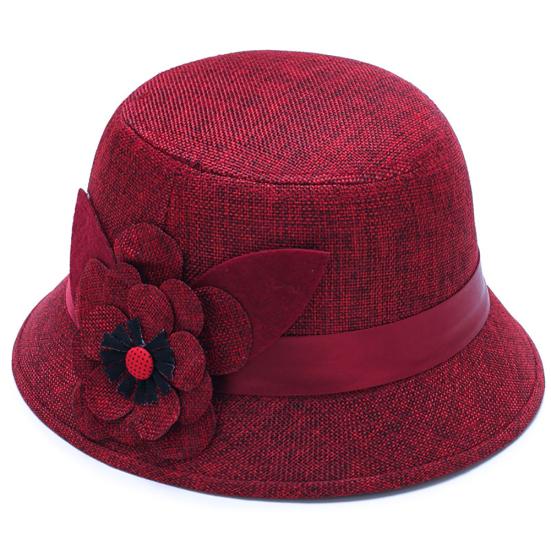 Retro Spring Summer Flower Linen Wide Brim Cocktail Party Travel Ladies Hat Gift