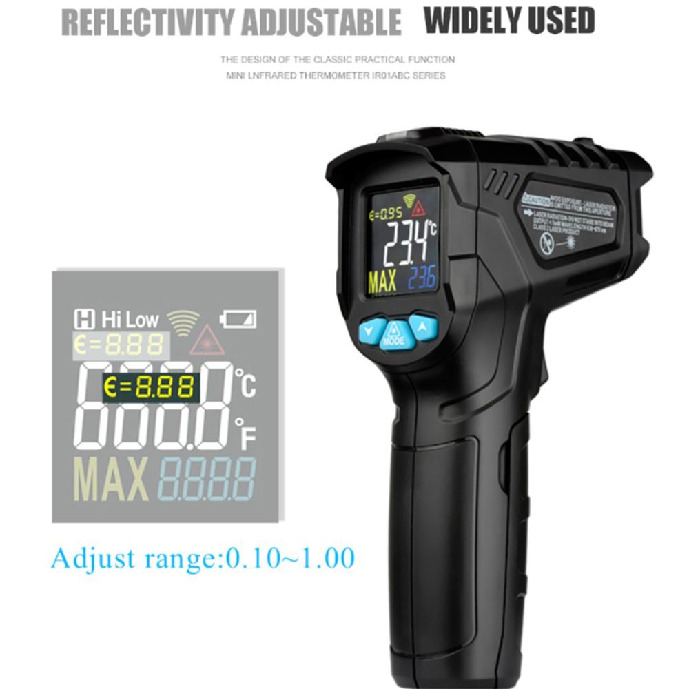 1.5V 12 Points IR01A Infrared Thermometer Color Screen VA Return Screen Humidity Meter Temperature Infrared Thermometer Hygrometer