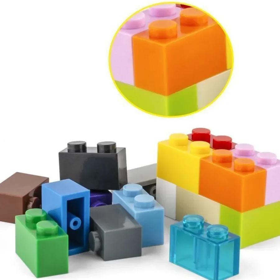 40PCS Thick 1x2 Dots Bricks DIY Building Blocks Figures Educational Creative Size Compatible with 3004 ABS Toys for Children