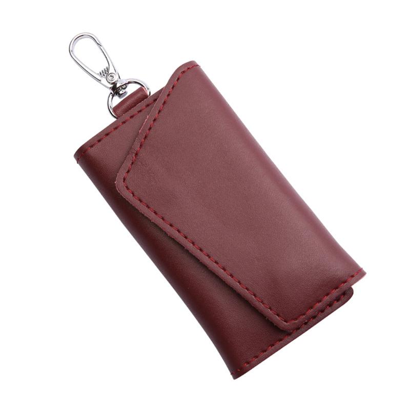 Pu Leather Keychain Men Women Key Organizer Holder Pouch Cow Split Car Key Wallet Housekeeper Key Case Mini Card Bag