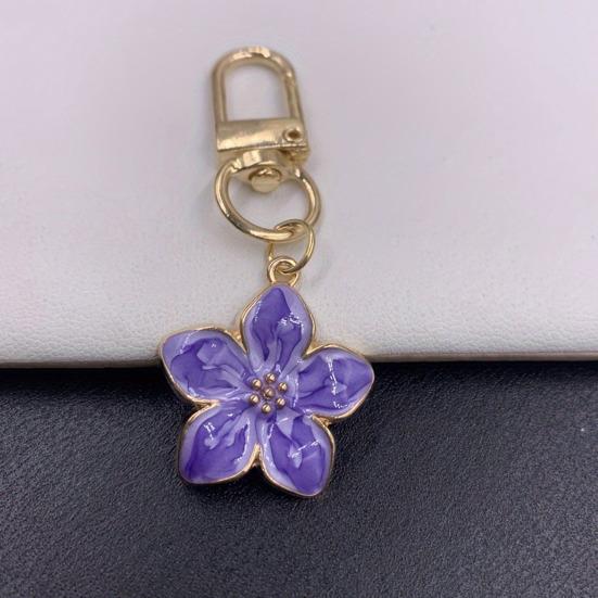 Keychain Pendant Ergonomic Flower Design Key Ring Decorative Versatile Key Holder Backpack Bag Accessory
