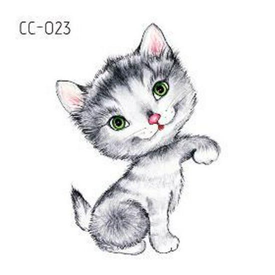 Adesivi Tatuaggio Cartoni Animati Animali Adorabili: Design di Gattini, Cuccioli e Coniglietti Carini