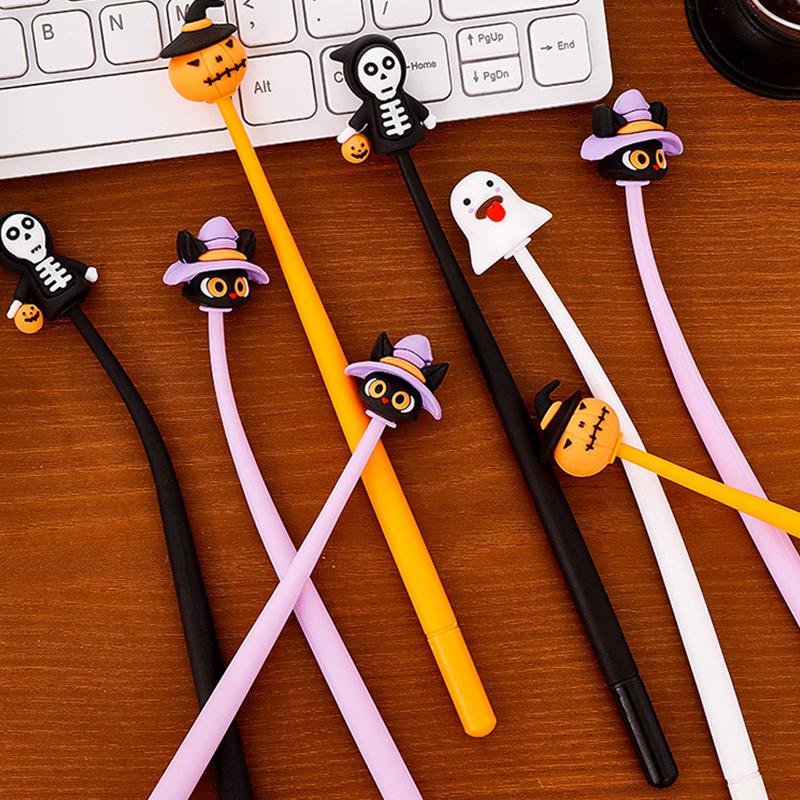 4Pcs Halloween Series Shake Pen 0.5Mm Neutral Pen Creative Cute Gel Pen Student Prizes Stationery Back To School Gift