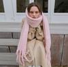 New Mohair Solid Color Scarf Women's High-end Sense Winter Warm Scarf Thickened Wool Knitted Coarse Fringed Shawl