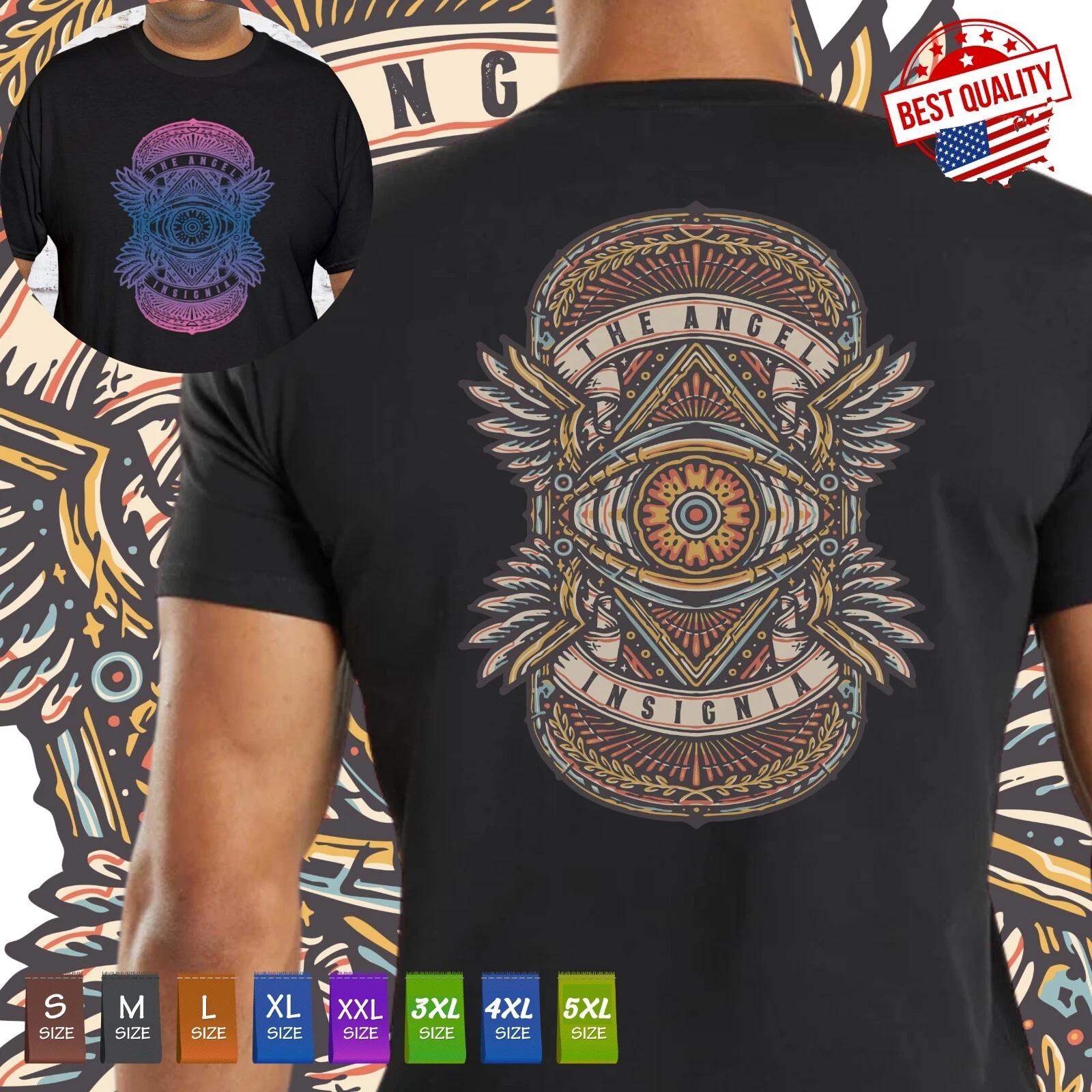 

Seraphim Angel Badge T Shirt Printed Back/Front Traditional Tattoo Clothing 2XL