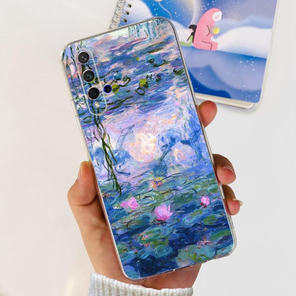 For Huawei Nova 5T Phone Case Nova5T YAL-L21 YAL-L61 YAL-L71 Elegant Printing Soft Silicone Clear TPU Slim Cases