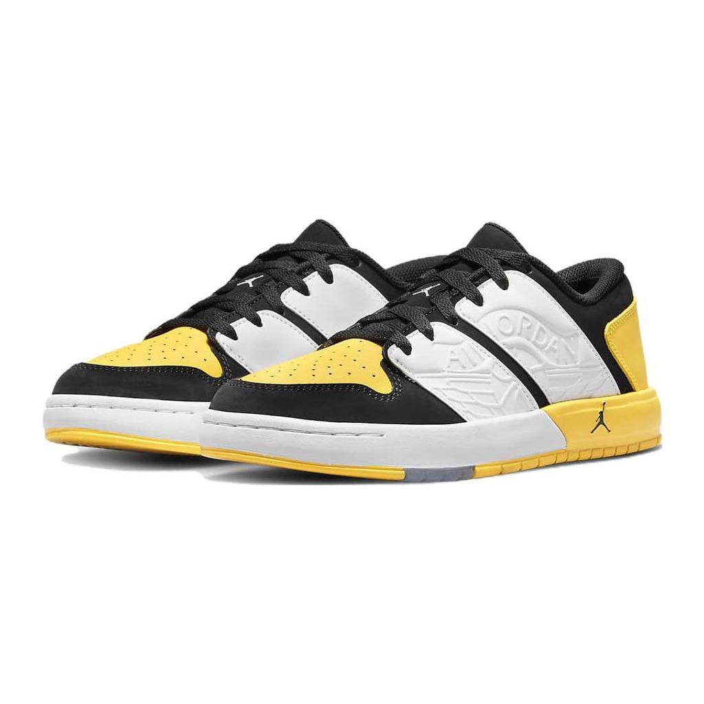 Air Jordan Nu Retro 1 Low GS Tourgelb Kinder Sneaker Schwarz Weiß FB4412-017