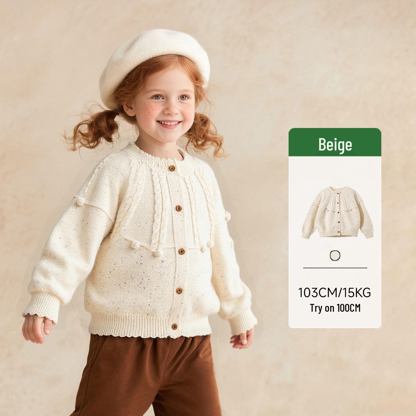 

2025 Осень Милый кардиган свитер в корейском стиле для девочек 130 cm