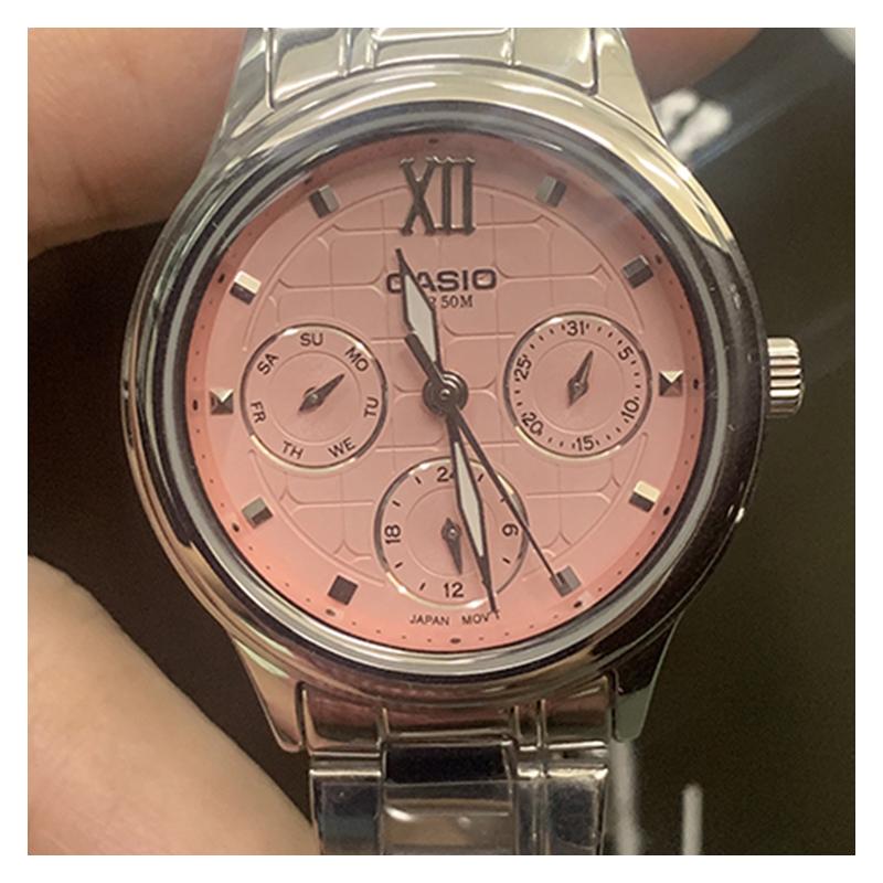 Casio STANDARD Series 50 Meters Waterproof Quartz Movement Japanese and Korean Watches Women's Watches Pink Dial LTP-E306D-4AVDF
