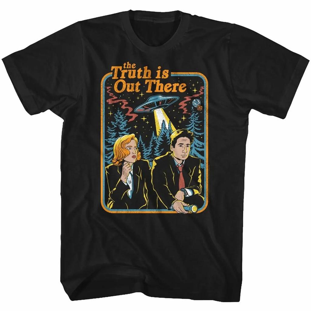 T-shirt Manches Courtes Vintage Drôle The XFiles Rétro Livre 100% Coton T-shirts Décontractés Haut Lâche Taille S3XL