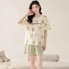 Imitation Cotton Pajamas Women's Summer Sweet Ins Wind Year New Women's Cartoon Cute Loungewear Suit Thin