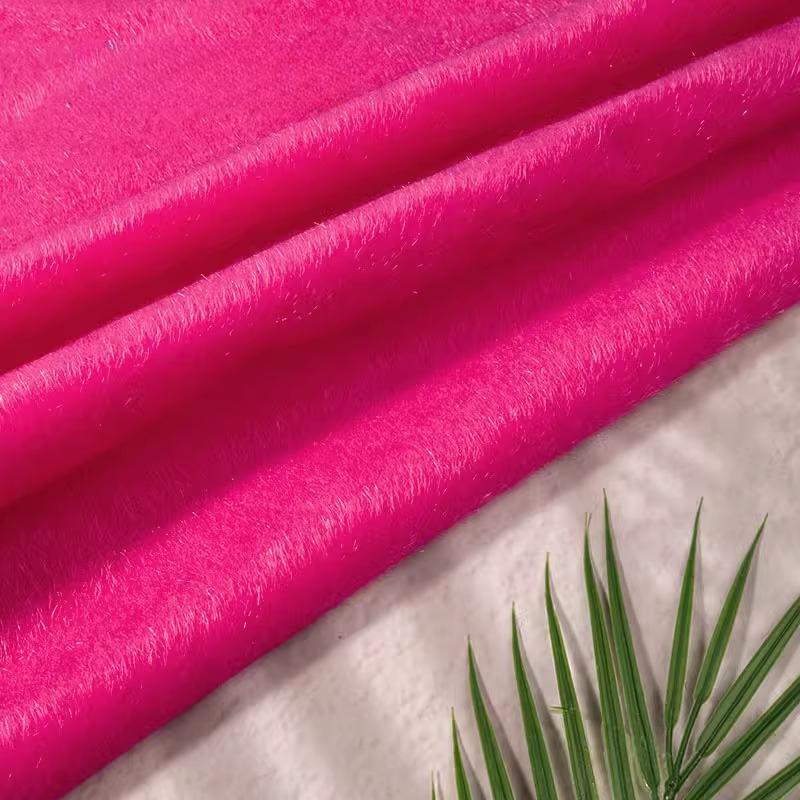 Plain Color Super Thick Faux Mink Fur Fabric Horsehair Flocking Plush Fabric DIY Sewing Sofa Clothing Luggage Shoes Toys Fabric