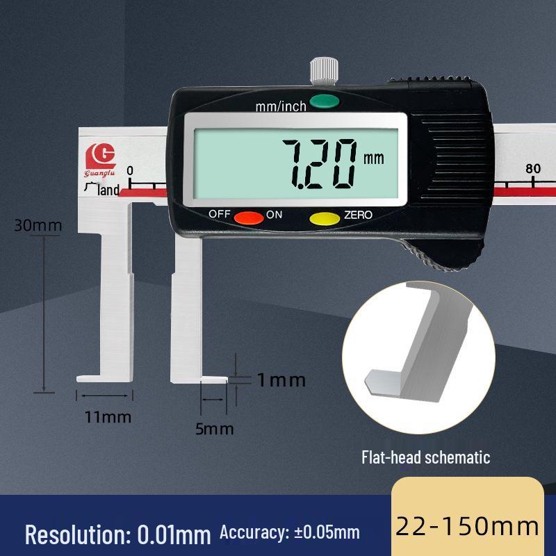 Guilin Guanglu High-Precision Digital Caliper for Inner Hole, Inner Circle, Flat-Headed Groove Measurement