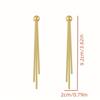 A Pair of Elegant Simple Snake Bone Tassel Long Earrings | 18K Golden Plated, Zinc Alloy, Suitable for Daily and Gift-giving Occasions, All Seasons