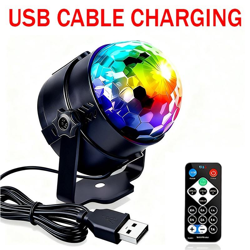 

RGB LED Stage Disco Light Rotating DJ Ball Strobe Sound Control Magic Dance Car Christmas Gift Party Club Laser Show Lamp Party