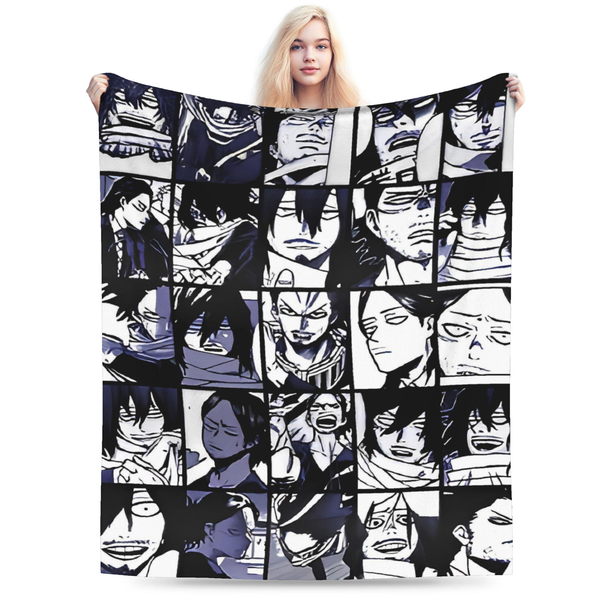 

Aizawa Shota Collage Blanket Warm Soft Pattern Plush Throw Blanket For Bedroom Travel Flannel Bedspread Bed Cover 75x90cm