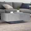 Vidaxl Salontafel Met Led-Verlichting, Beton Grijs, 85X55X31 Cm