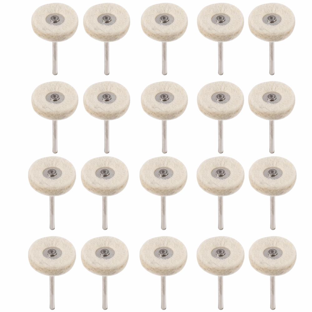 

20PCS Compressed Wool Wool Felt Polishing Wheel Mandrel Mounted Round Wheel Head Wool Felt Buffing Wheel Mini Detail Finishing коричневий