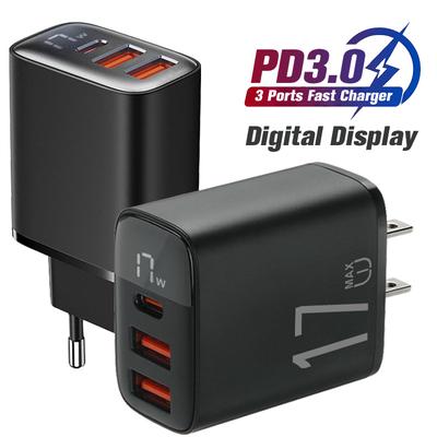 17W USB C Quick Charge PD QC 3.0 Type C Fast Charging For iPhone Samsung Xiaomi Redmi Wall Mobile Phone Charger